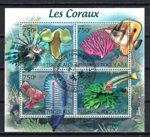 Animaux Poissons et Coraux Togo 2012 (79) Yvert n° 2860 à 2863 oblitérés - Bild 1 von 1