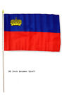 12x18 Wholesale Lot 3 Liechtenstein Country Stick Flag 30" wood staff