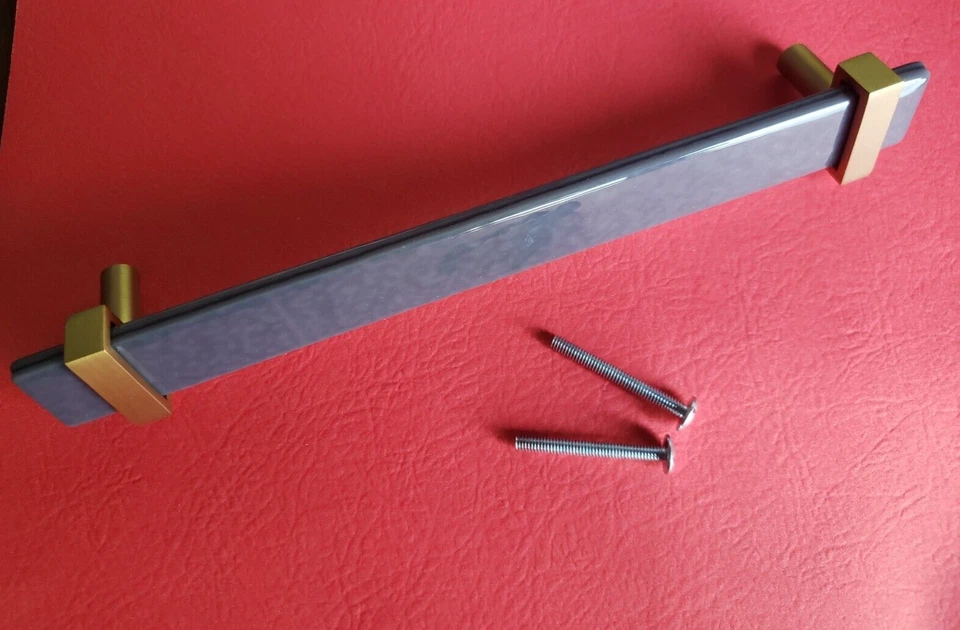 Sietto P-1902-9-SB Adjustable Center to Center 9"-L Handle Pull Slate Gray Glass