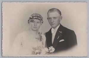 Hochzeit Portrait Brautpaar - Altes Foto - Picture 1 of 2