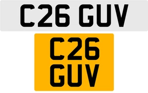 C26 GUV OLD STYLE 3X3 NUMBER PLATE GAB GRACE GEO GAV GARY GED GAZ GORD GUS GALE - Picture 1 of 1