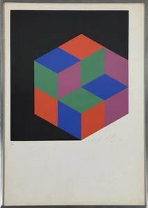 Victor Vasarely - Kristall, Signed (1965, Screenprint on Paper)/Op Art/Geometric - Picture 1 of 6