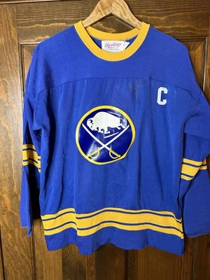 Vintage Rawlings Label - BUFFALO SABRES (XL) Hockey Jersey Doug Barrie 70’s - Image 1 of 4