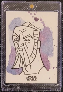 2024 Star Wars Sketch Card 1/1 Count Dooku / Debit Kar - Picture 1 of 2