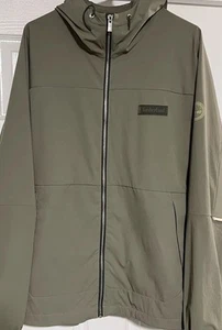 🔥NWT New Timberland Sz Medium Men's Olive Green Full Zip Hooded Running Jacket - Picture 1 of 14