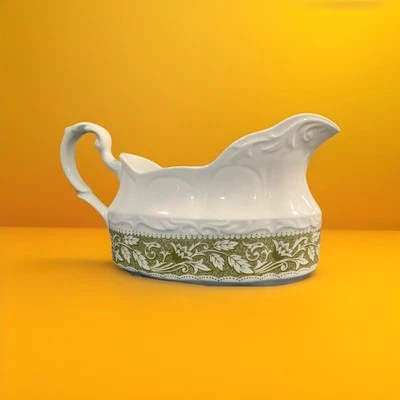 De Colección J & G Meakin Verde Floral Esterlina Colonial Inglés Ironstone Gravy Boat Usado en Excelente Condición Foto 1 de 4