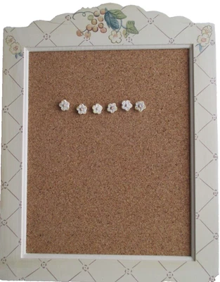 Pfaltzgraff Cherries Hanging Message Bulletin Board 13.5x10.5" Pushpins Vintage - Image 1 of 4