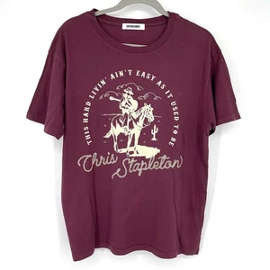 Daydreamer Chris Stapleton Hard Livin Boyfriend Tee Small - Picture 1 of 6