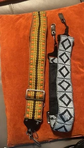 2 Retro Vintage Wide Woven Hippie SLR DSLR Camera Straps Nice - Picture 1 of 7