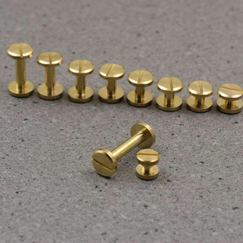 Brass Binding Chicago Screws Nail Stud Rivet For Photo Album Leather Belt Wallet - Image 1 of 4