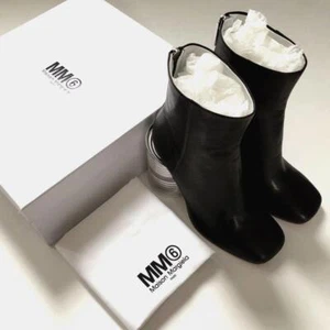 MM6 Maison Margiela Heel Boots Black Silver 39size Made in Italy New W/Box - Picture 1 of 10