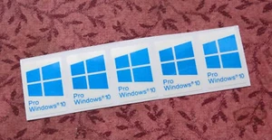 Lot of 5 Windows 10 Pro Cyan Vinyl Stickers  16 x 22mm For Desktop or Laptop - Picture 1 of 1