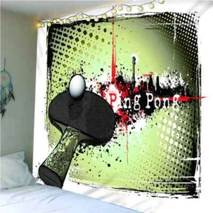 Circle Bat Baseball Beads 3D Wall Hang Cloth Tapestry Fabric Decorations Decor - Picture 1 of 6