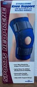 FLA Small Stabilizing Knee Support w/Spiral Stays and Horseshoe Stabilizer Black - Picture 1 of 4