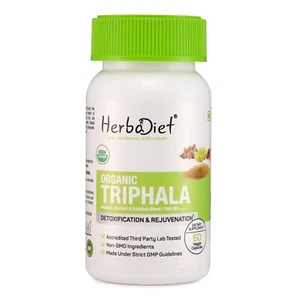 Organic TRIPHALA Capsules STRONG Effective Digestive Support Colon Cleanse Detox - Picture 1 of 4