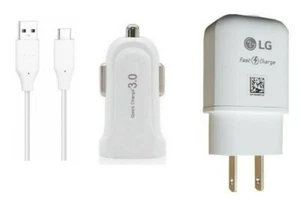 LG Stylo 4/4+/Stylo 5/Stylo 6 OEM Fast Wall+LG USB-C(Non OEM QC3.0 Car Adapter) - Picture 1 of 1