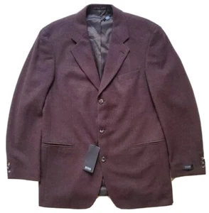 HUGO BOSS Jacket Blazer Mens 44 Tall Long Brown Tweed Pure Virgin Wool  - Picture 1 of 14