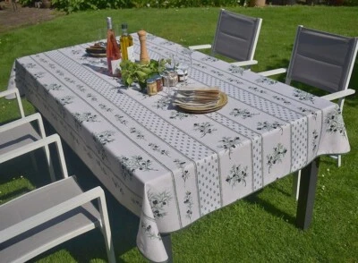 Tischdecke Provence 150x200 cm creme mit Olivenmotiv aus Frankreich bügelfrei - Image 1 of 4