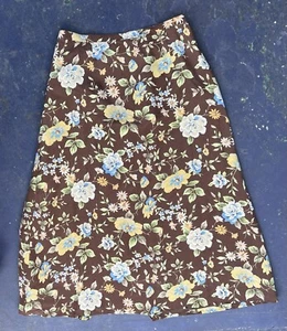 Maxi Falda De Colección Años 90 Y2K Marrón Oscuro Floral Seda Capricho Cottagecore 16 - Imagen 1 de 10