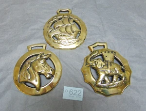 Horse Brasses Ship Elephant Set Of 3 Large Vintage ref 622D(FREE UK POSTAGE) - Picture 1 of 3