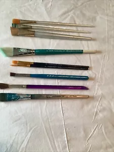 Lot Of 9 Artist Paintbrushes Loew Cornell ~Schwee ~Master Stroke ~Craftsmart - Picture 1 of 6