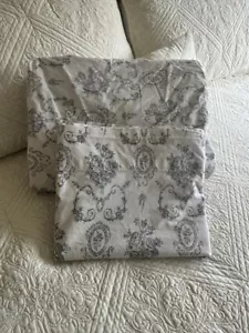 VINTAGE *RALPH LAUREN TOILE BLACK & WHITE FULL / DOUBLE FLAT & FITTED SHEETS#419 - Picture 1 of 12