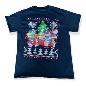 Nickelodeon Herren Medium Weihnachten schwarz Grafik T-Shirt Rugrats Stimpy Hey  - Bild 1 von 5