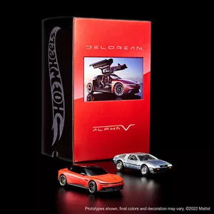 Mattel Creations Hot Wheels x DeLorean | DMC-12 & Alpha5 Collector Set In Hand - Picture 1 of 13