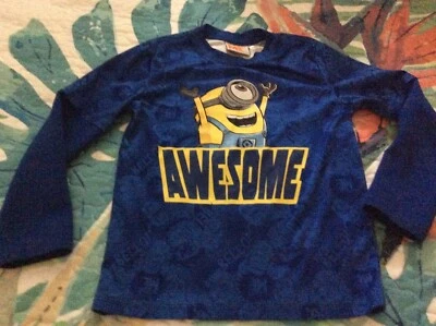 Chicos 6-7 MINIONS IMPRESIONANTE Camisa STUART Delantera Manga Larga CAMISA DESPICABLE ME Foto 1 de 4