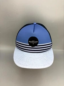 Quiksilver Trucker Hat Mens One Size Blue White Trendy Adjustable Snapback Cap - Picture 1 of 8