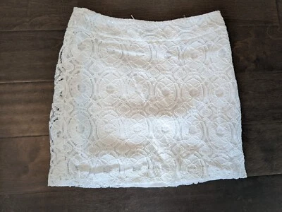 Falda forrada de encaje blanca Kensie para mujer talla 4 Foto 1 de 4