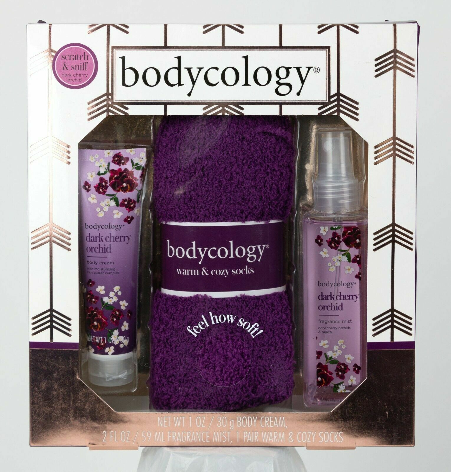 BRAND NEW Bodycology Dark Cherry Orchid 3-Piece Gift Set New In Box | eBay