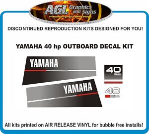YAMAHA  40  HP Outboard Decal Set reproductions