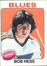 1975-76 Topps Blues Hockey Card #264 Bob Hess RC - EX-MT
