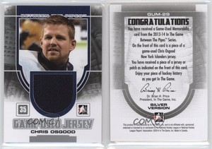 2013-14 ITG Between the Pipes Game-Used Silver Jersey /180 Chris Osgood #GUM-29