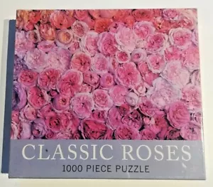 Klassische Rosen rosa Blumen Szene 1000 Stück Puzzle Puzzle 28" x 20" versiegelt Neu im Karton - Bild 1 von 4