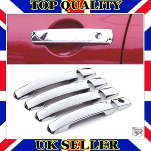 Cubierta de manija de puerta cromada 4 puertas 8 piezas acero s para Nissan Navara D40 2006 a 2015 - Imagen 1 de 9