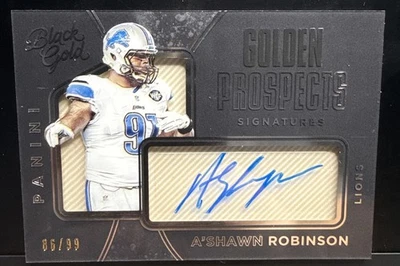 2016 Panini Black Gold - Golden Prospects Signatures A'shawn Robinson #GP-AR /99 - Image 1 of 3