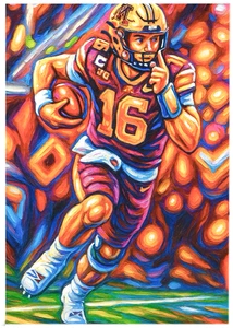 MAX BROSMER * Minnesota Golden Gophers * divertente ACEO * FOOTBALL ART * carta artistica - Foto 1 di 2