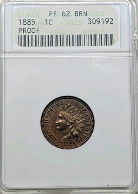 Jabonera Anacs 1885 PF62 cabeza india centavo prueba Foto 1 de 2