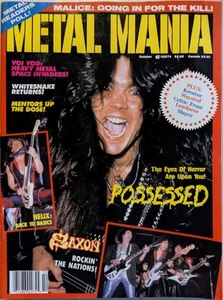 Rock Scene: Metal Mania Magazine October 1987 Possessed, Saxon, Mentors, Malice - Picture 1 of 15