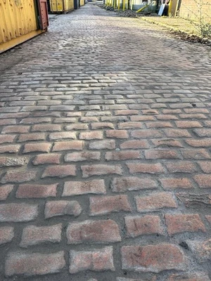 Reclaimed Rare Pink Granite Cobblestones Setts from Aberdeen Laid In Sand - Image 1 of 4