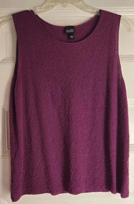 Camiseta sin mangas Eileen Fisher Shell L grande sin mangas 100 % lana suéter rojo morera Foto 1 de 4