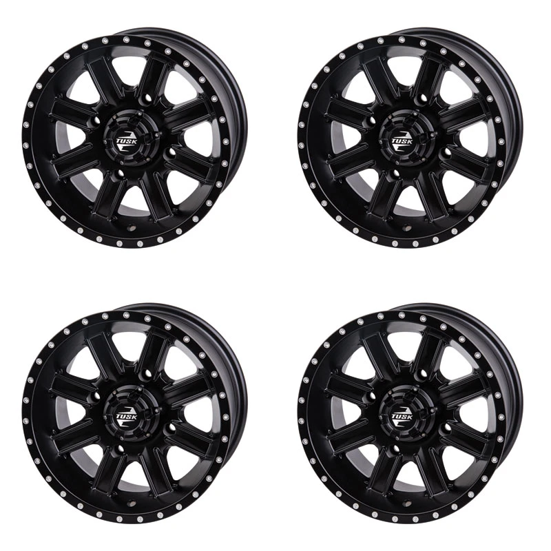 (Paquete de 4) Rueda en cascada Tusk 4/156 12x7 4,0 + 3,0 negro mate para KTM 525 XC 2008 Foto 1 de 4
