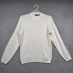 Suéter Vintage Caballo Loco Hombres M Blanco Suelto Tejido Minimalista Elegante Dinero Antiguo - Imagen 1 de 10