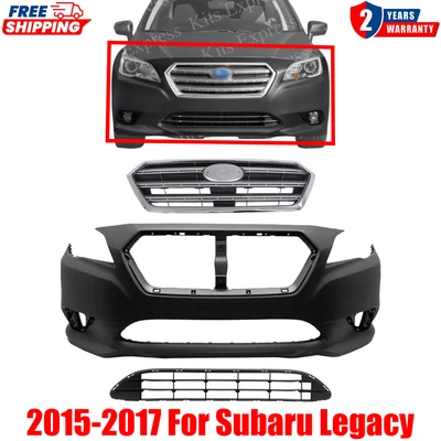 Front Bumper Cover Primed & Grille Assembly Kit For 2015-2017 Subaru Legacy Foto 1 de 4