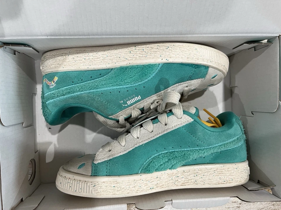 Tenis informales de gamuza PUMA XL Winston X Squish con cordones para jóvenes niños verdes, grises S Foto 1 de 4