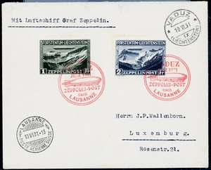 Fahrt Vaduz-Lausanne 1931, liechtensteinische Post, Brief ab Vaduz "IX" 10.6 - Bild 1 von 2