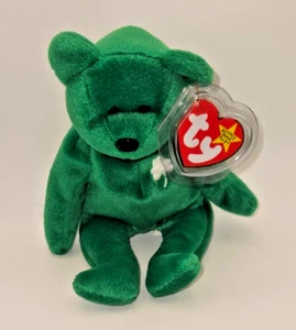 Ty Beanie Baby Erin der Bär 1997 nicht mehr produziert Plüschtier mit allen Etiketten - Bild 1 von 2
