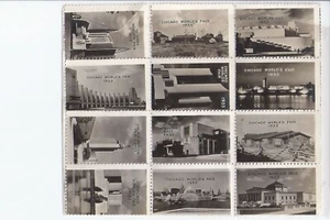 1933 Chicago Worlds Fair "real photos" stamps depicting attractions still sealed - Picture 1 of 3